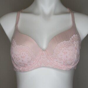 Victoria's Secret Body by Victoria Pink Lace Trim Lined Demi Bra 34D